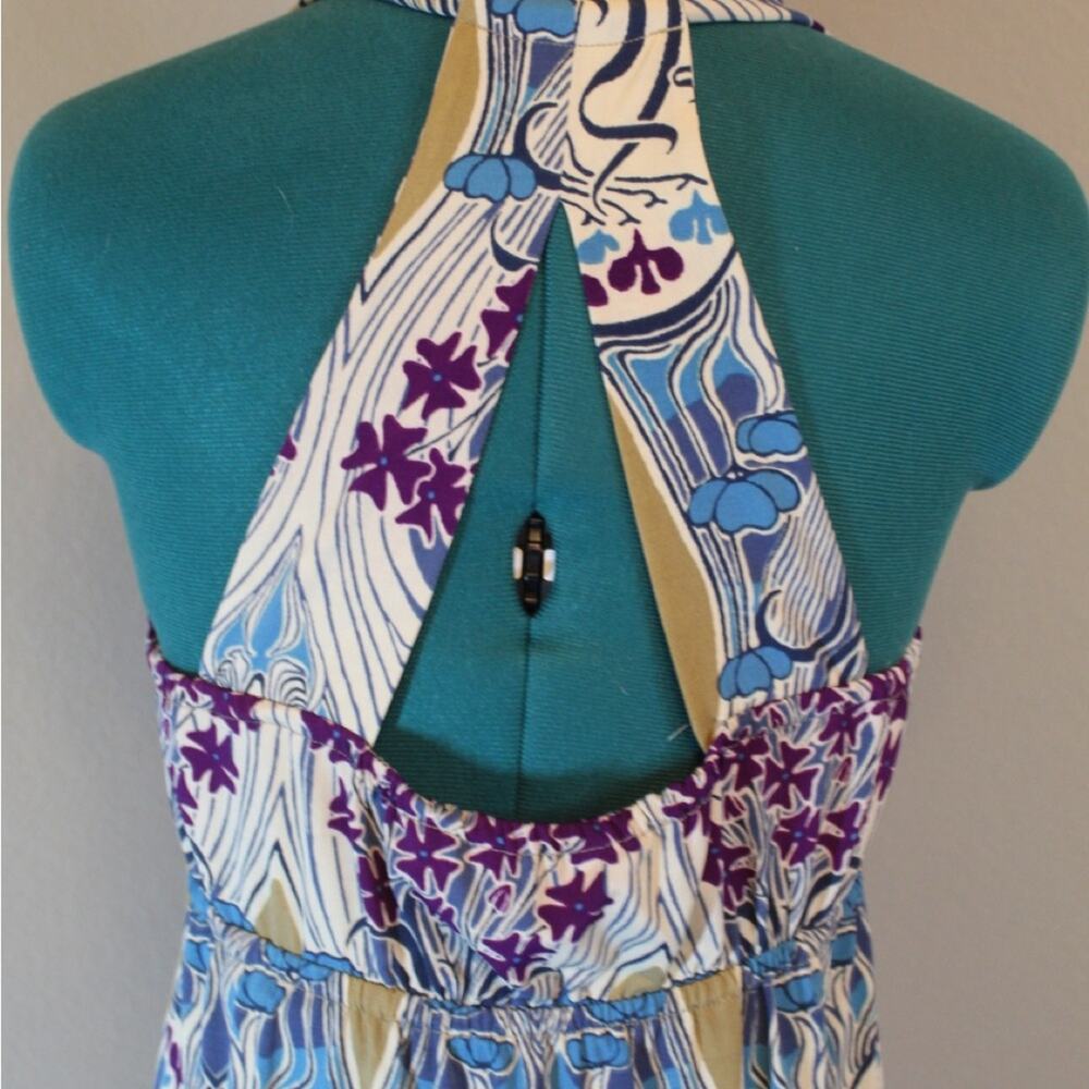 Jonathan Martin Women’s Blue Purple Art Nouveau Print Maxi Dress – Size 10 - Picture 3 of 4